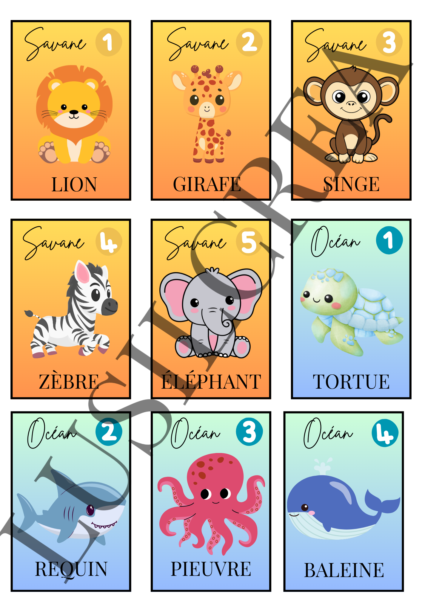Jeu des 7 familles ANIMAUX