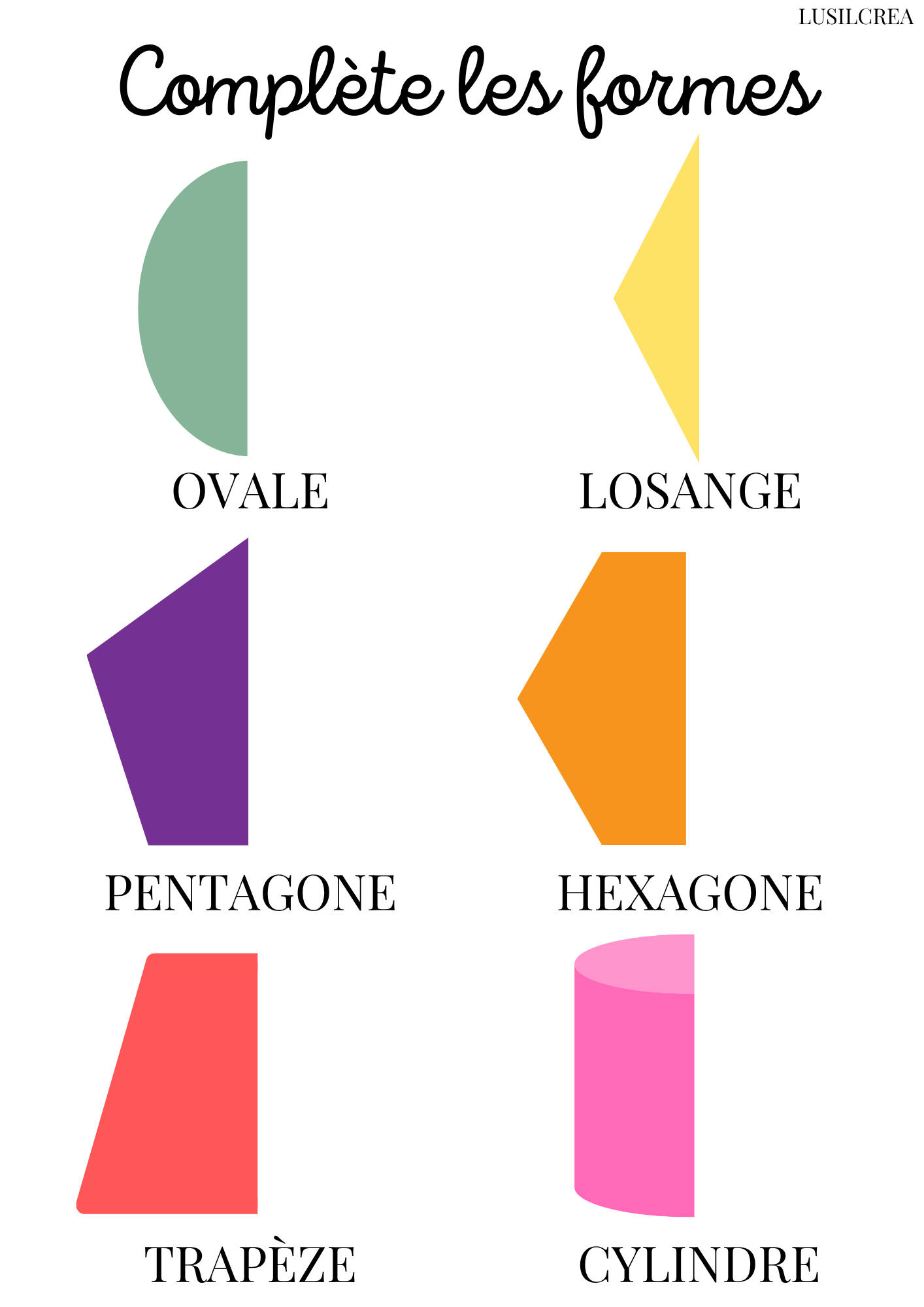 Complète les formes (2)