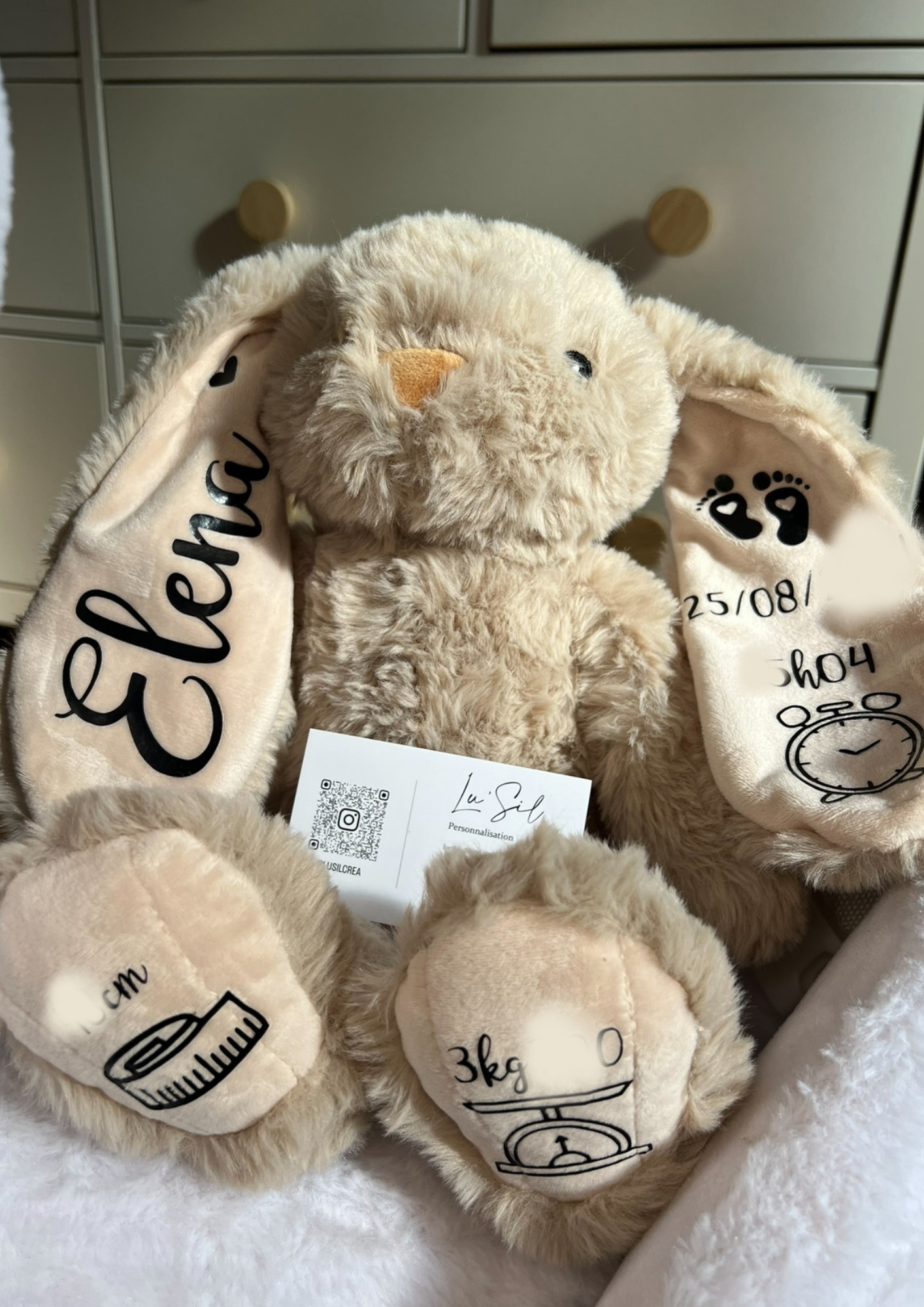 Peluche lapin personnalisée