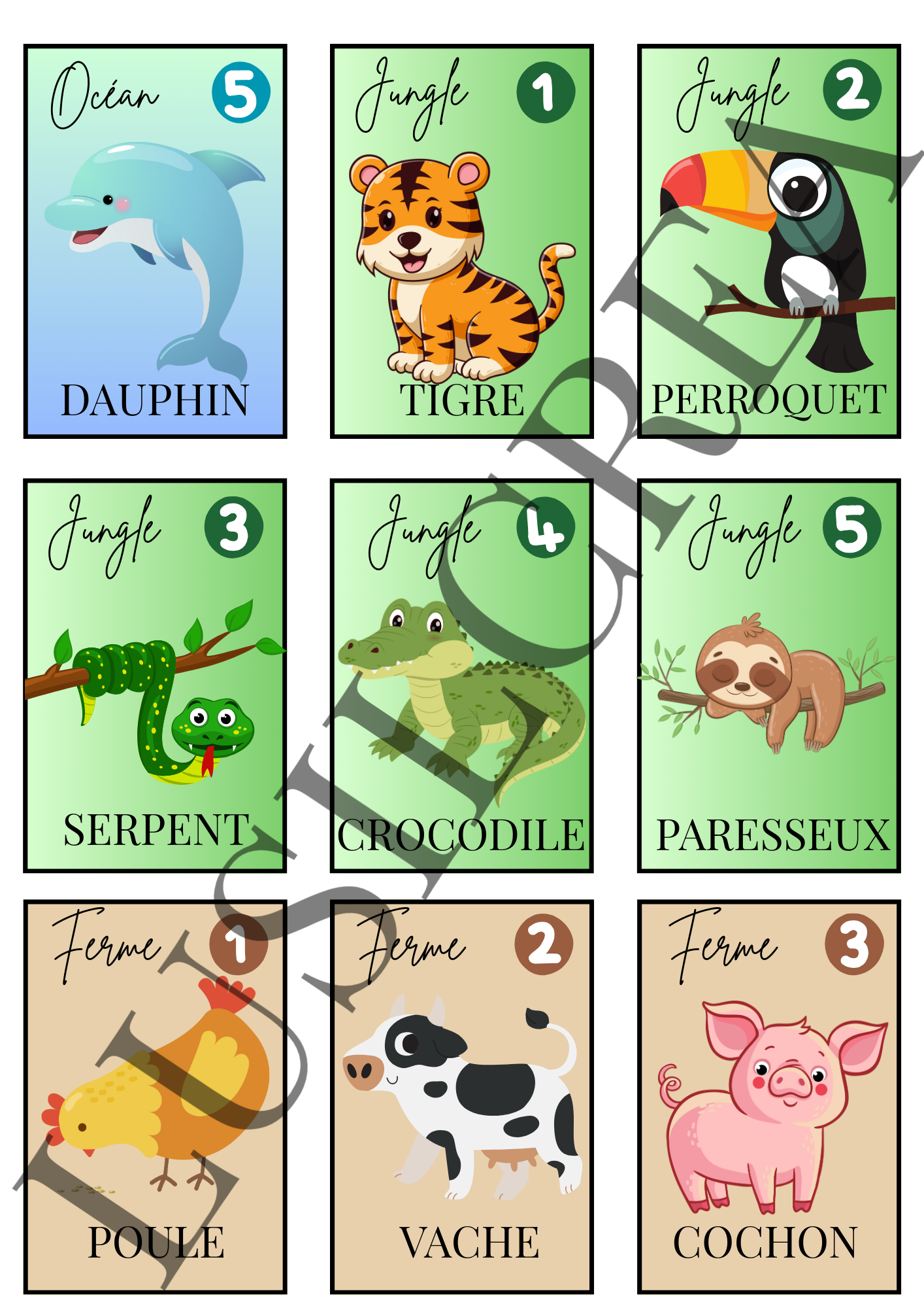 Jeu des 7 familles ANIMAUX
