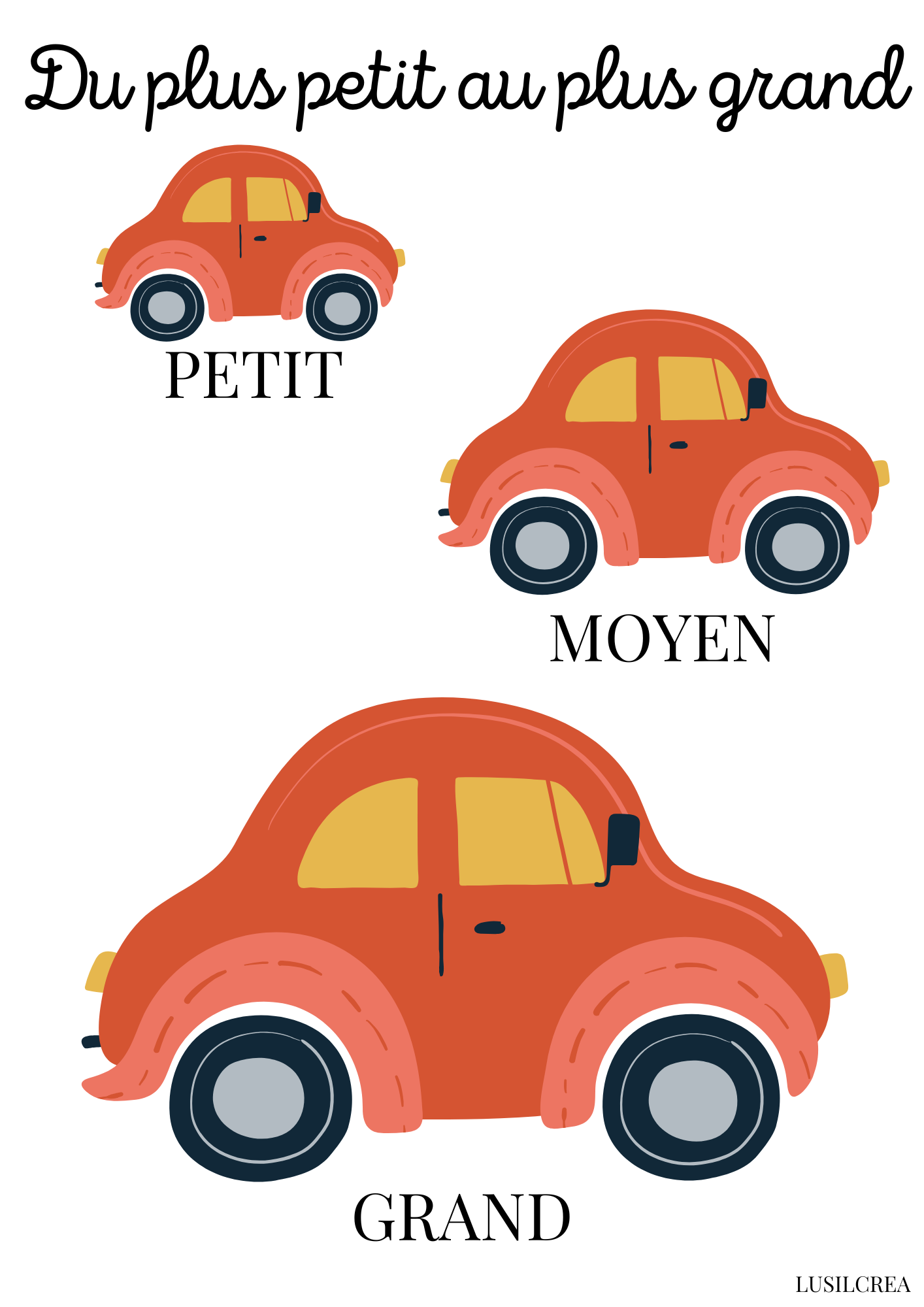 Du plus petit au plus grand - Voiture