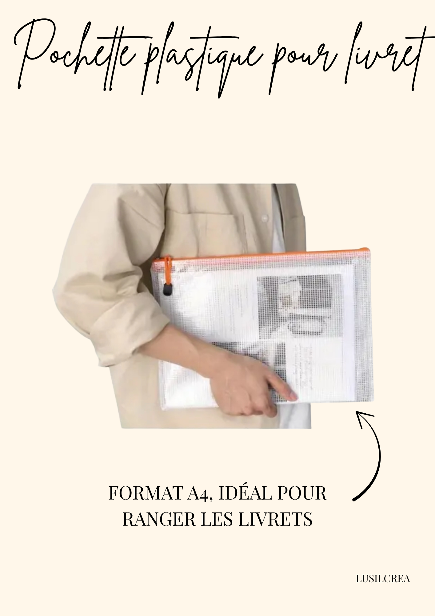 Pochette plastique pour livret