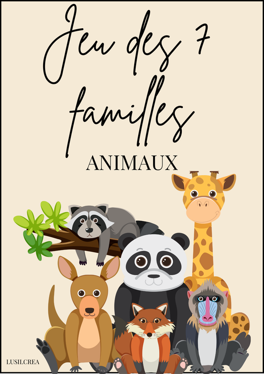 Jeu des 7 familles ANIMAUX