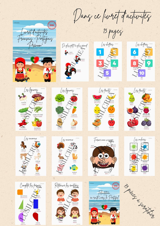 Livret d'activités Français Portugais - 13 pages