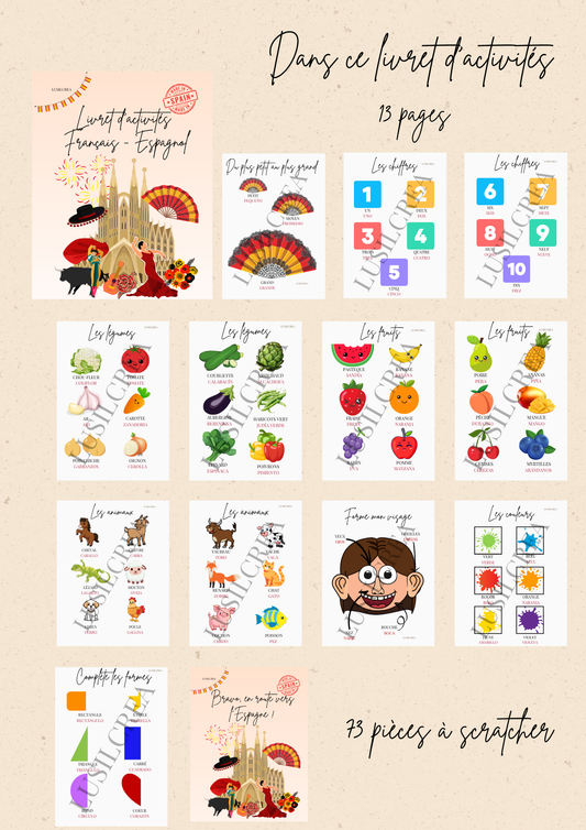 Livret d'activités Français Espagnol - 13 pages
