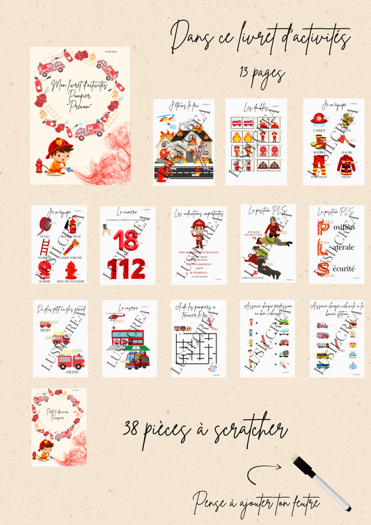 Mon livret d'activités - Pompier - 13 pages