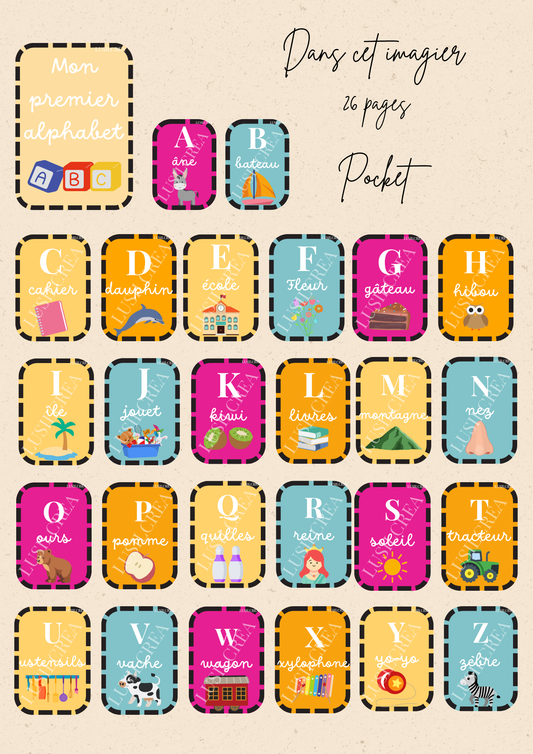 Mon imagier, mon premier alphabet - 26 pages - POCKET