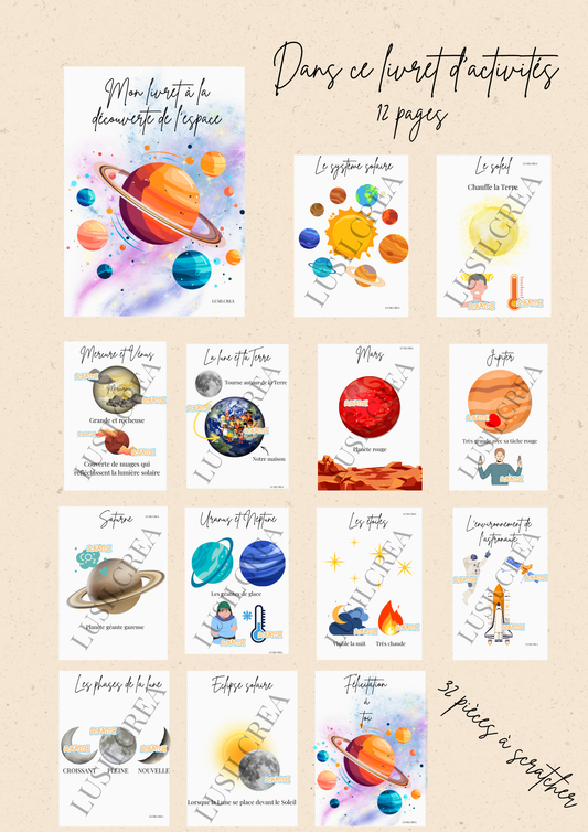 A la découverte de l'espace - 12 pages