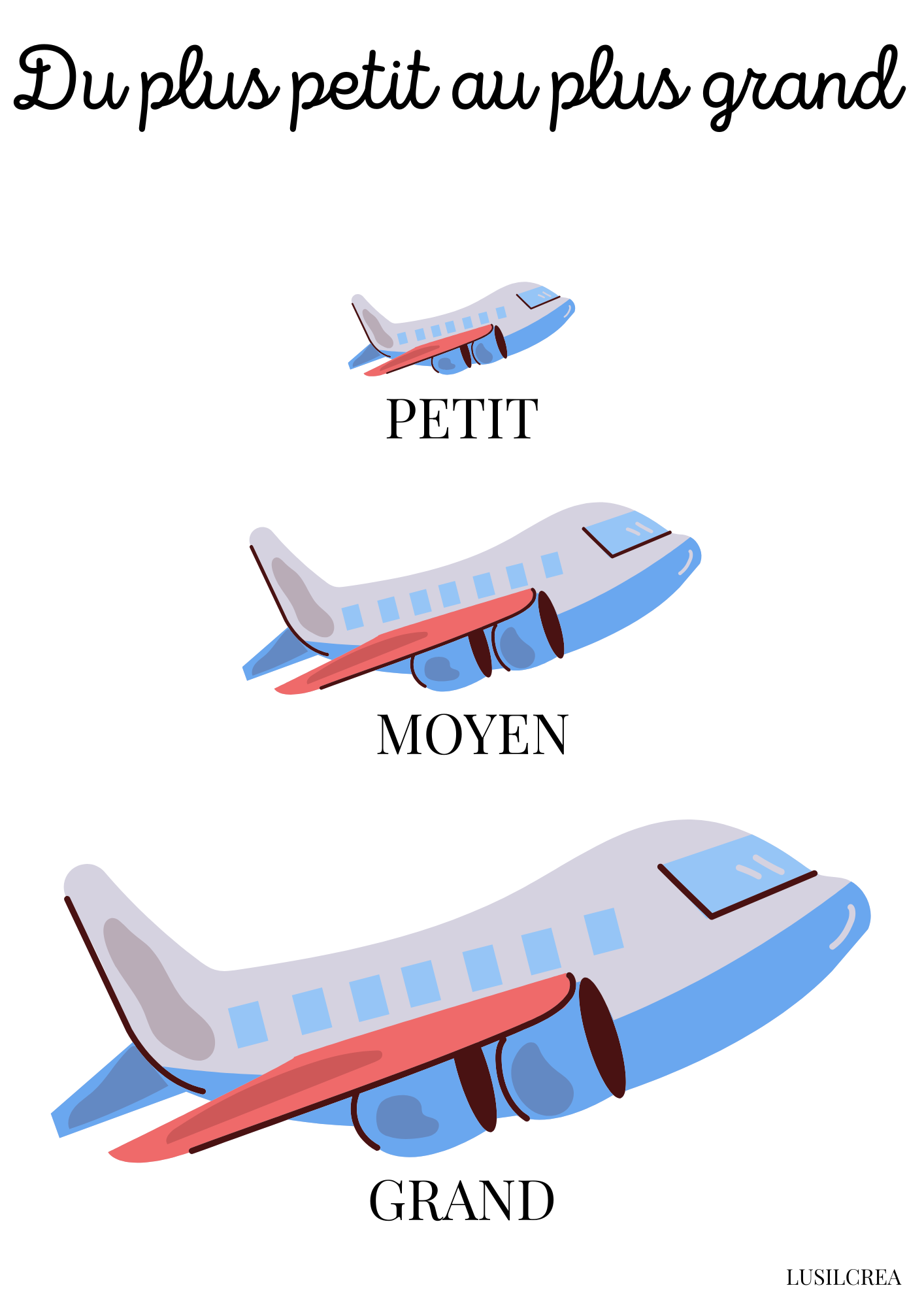 Du plus petit au plus grand - Avion