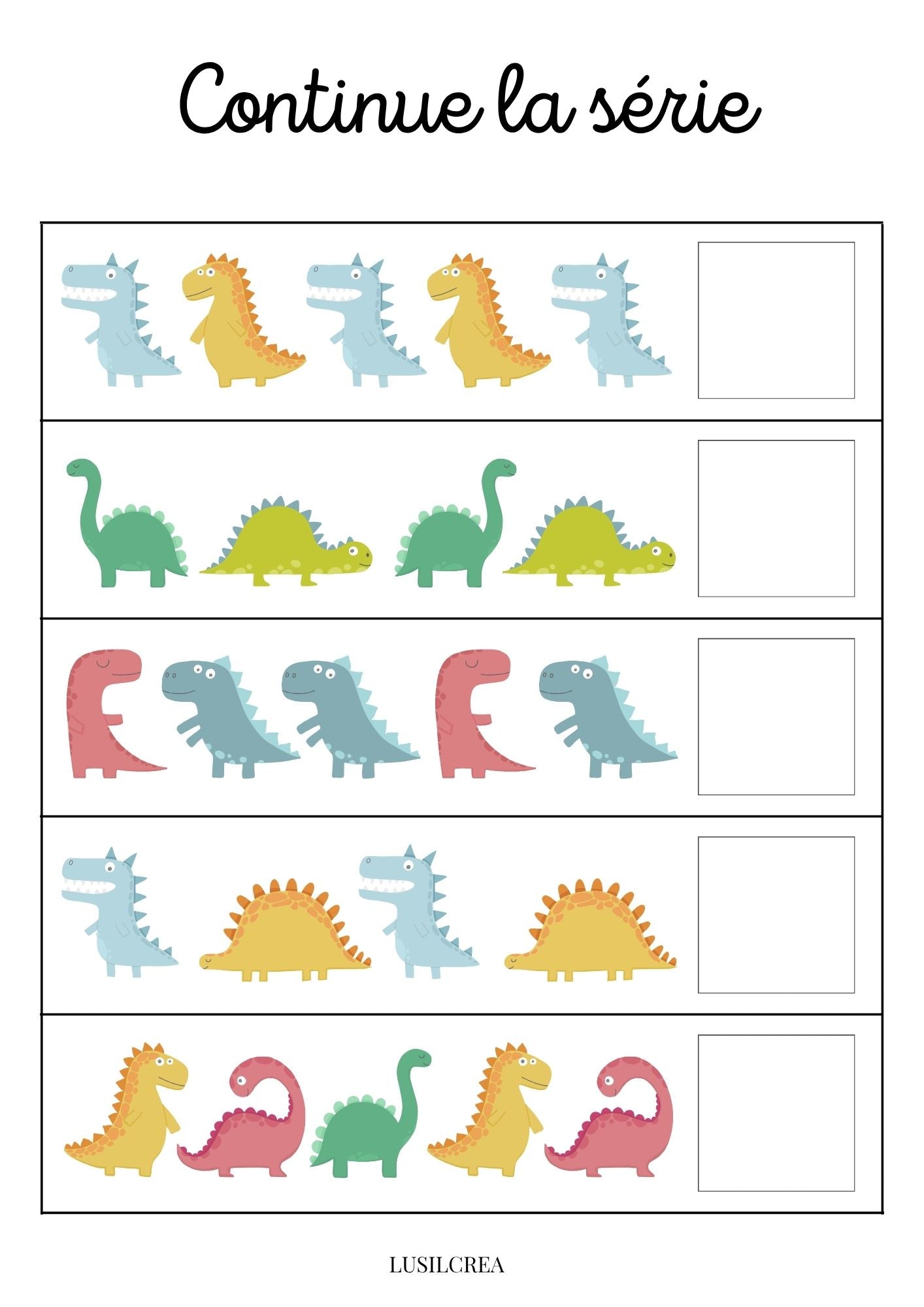 Livret d’activités – Thème Dinosaures