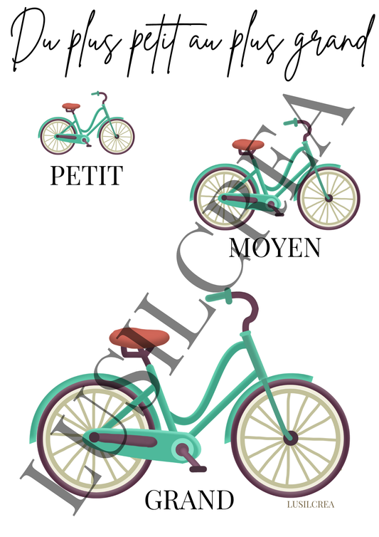 Du plus petit au plus grand - Vélo
