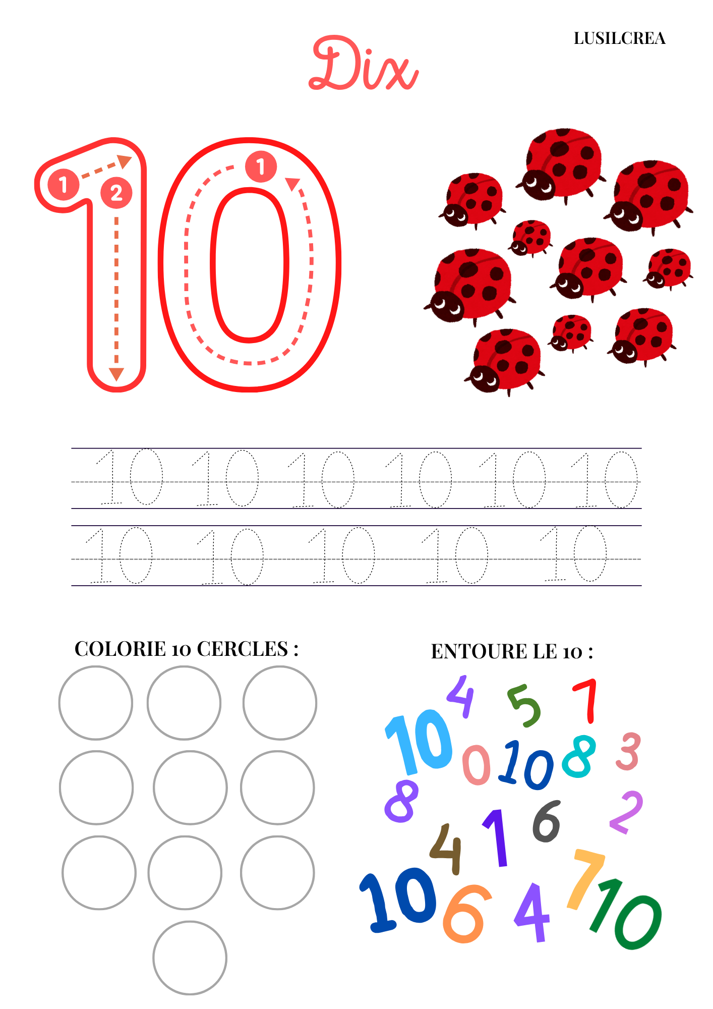 Les Nombres - 10 pages