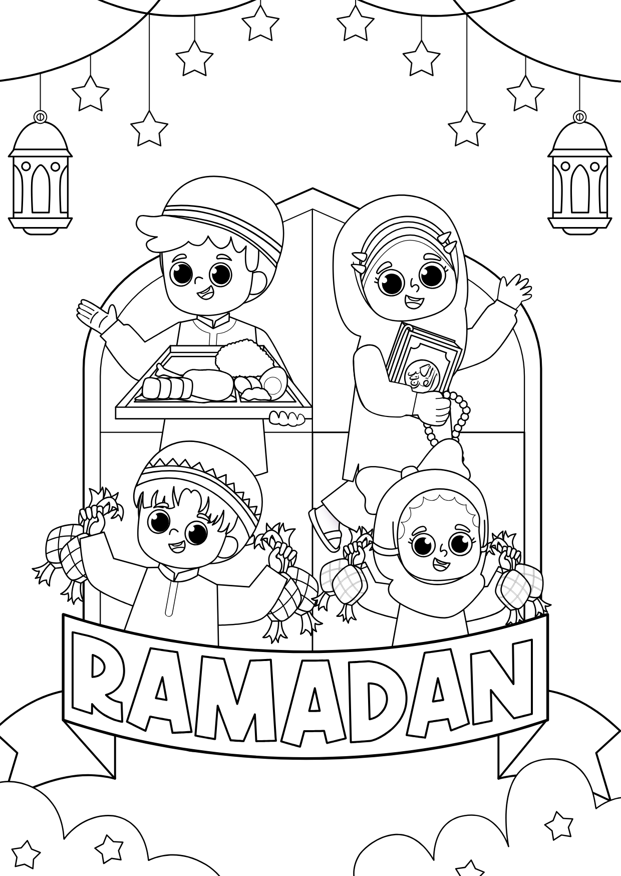 Livret de coloriage – Petit musulman 🕌✨+ 8 feutres effaçable inclus