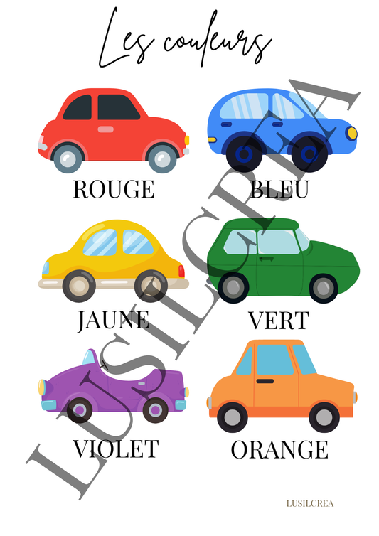 Les couleurs - Voitures