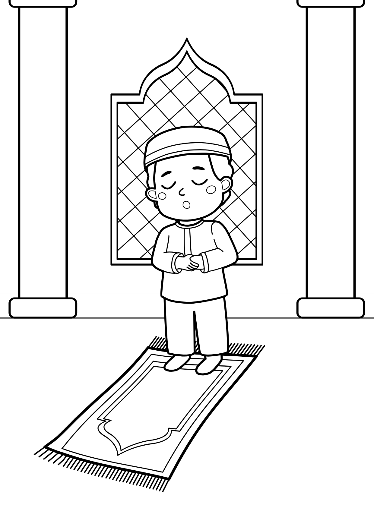 Livret de coloriage – Petit musulman 🕌✨+ 8 feutres effaçable inclus