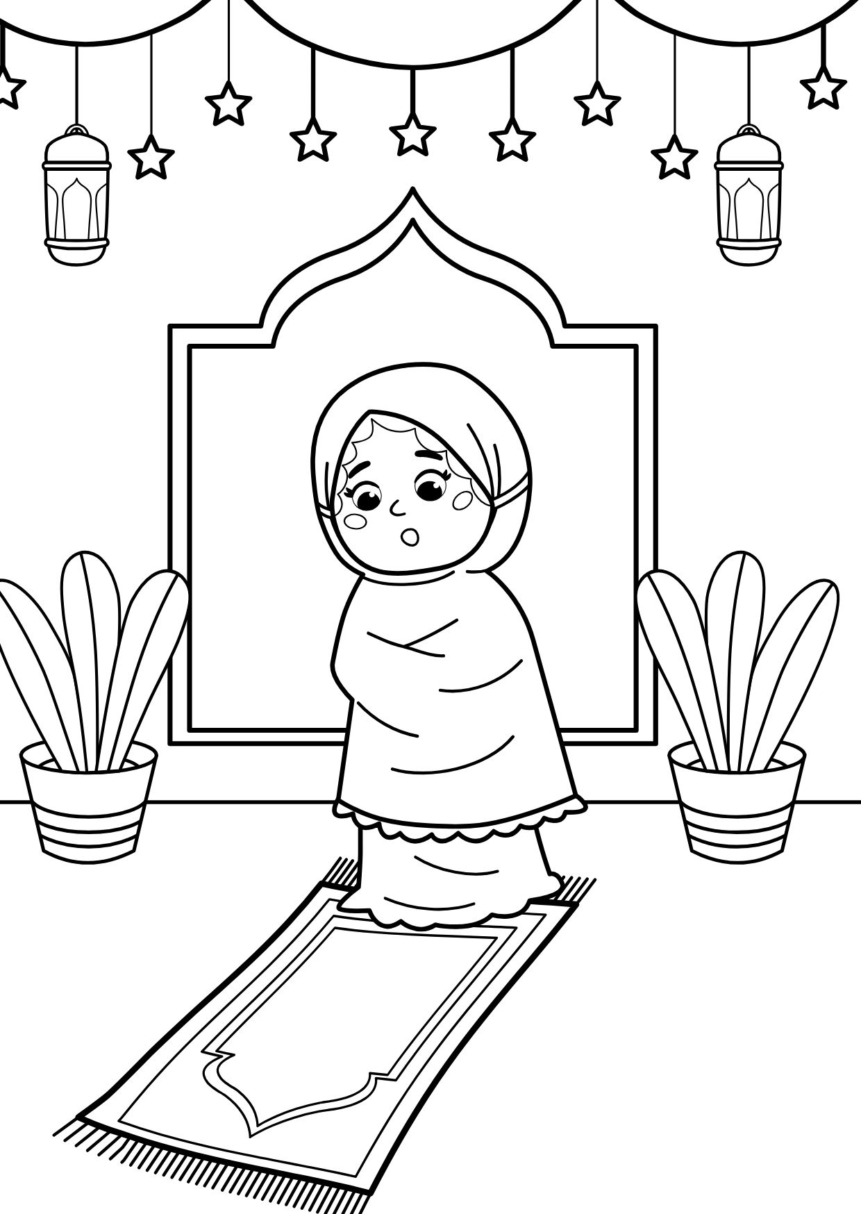 Livret de coloriage – Petit musulman 🕌✨+ 8 feutres effaçable inclus