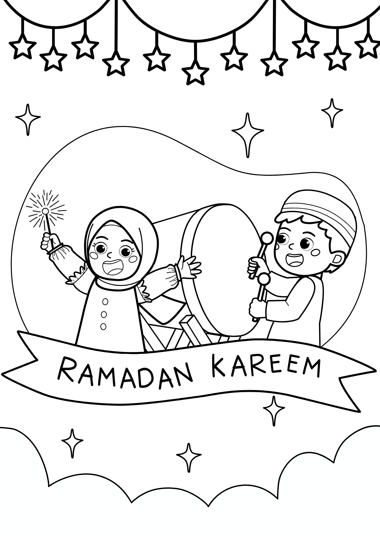 Livret de coloriage – Petit musulman 🕌✨+ 8 feutres effaçable inclus