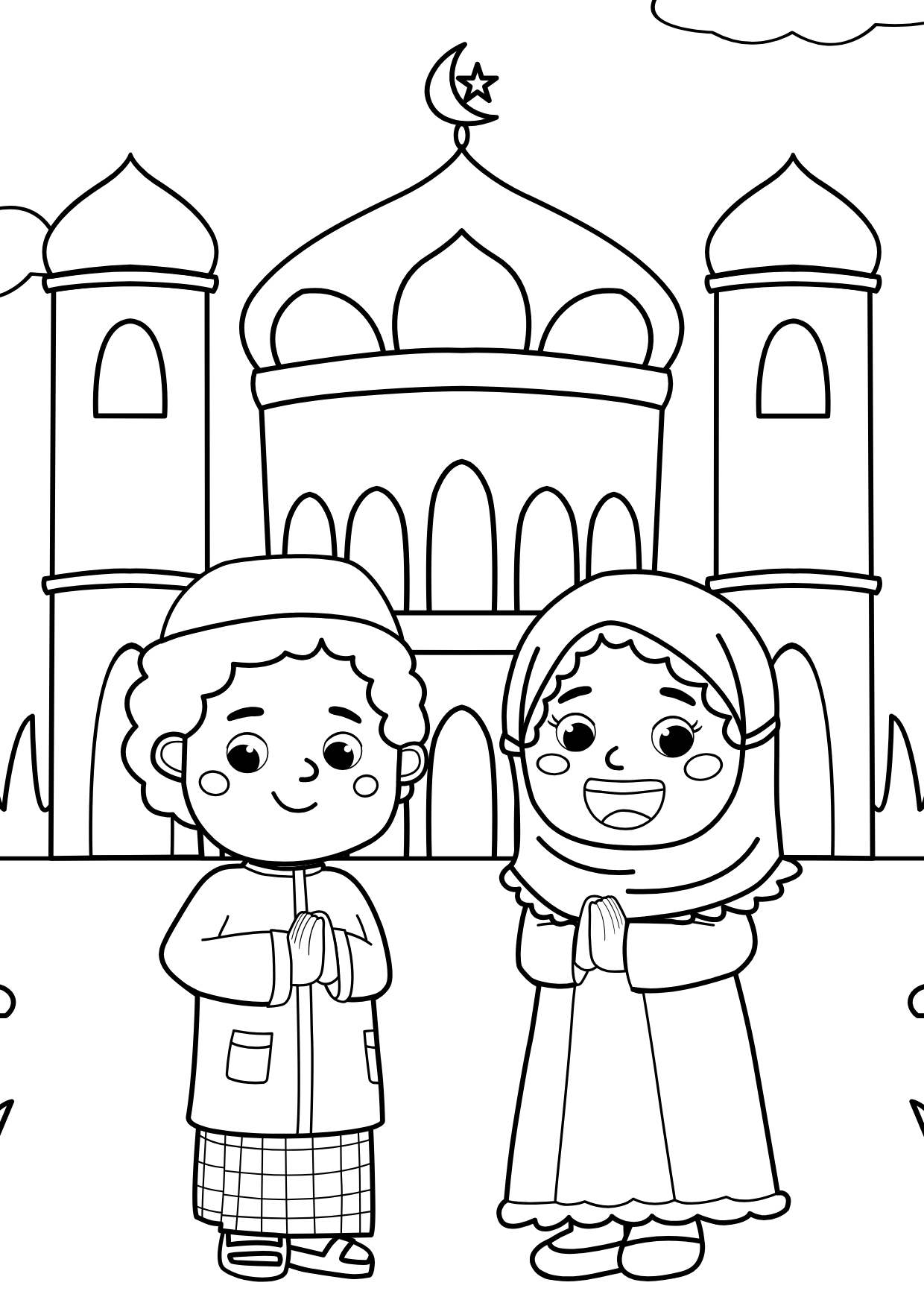 Livret de coloriage – Petit musulman 🕌✨+ 8 feutres effaçable inclus