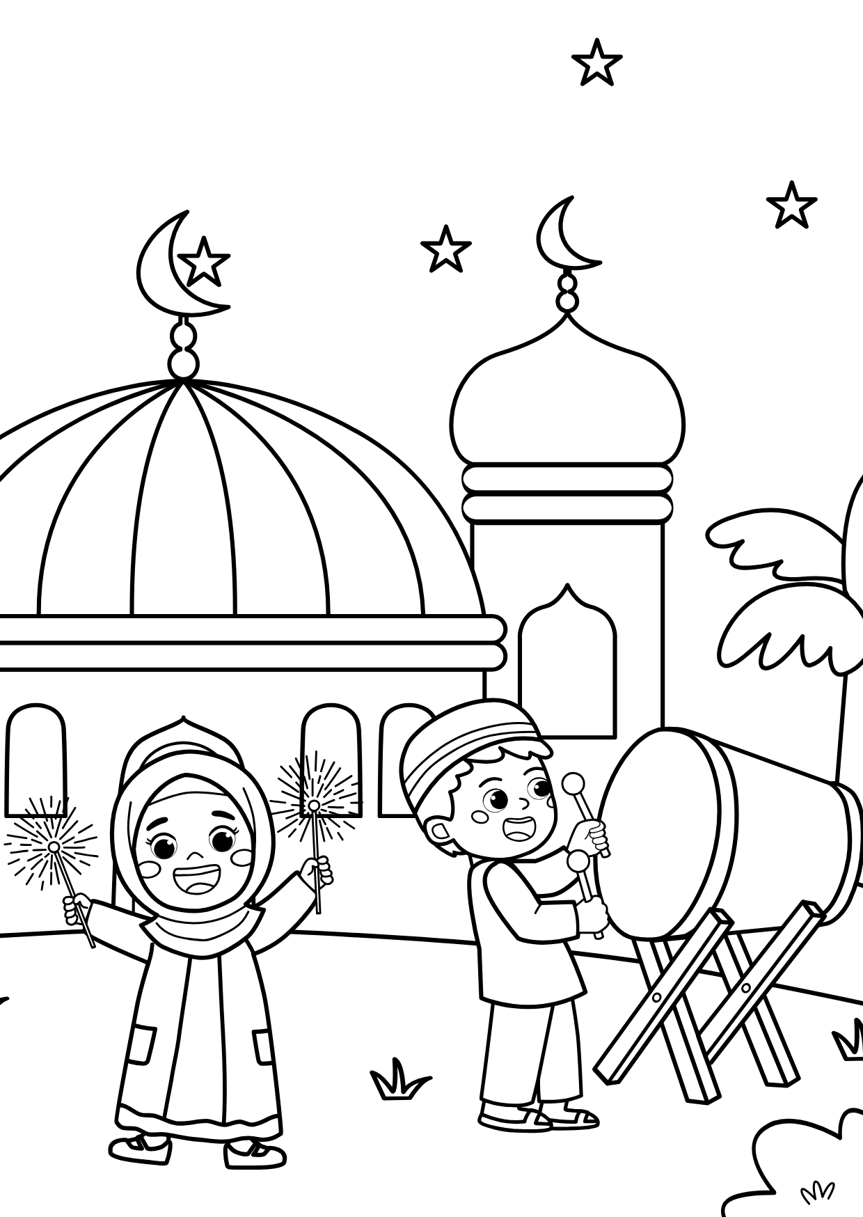 Livret de coloriage – Petit musulman 🕌✨+ 8 feutres effaçable inclus