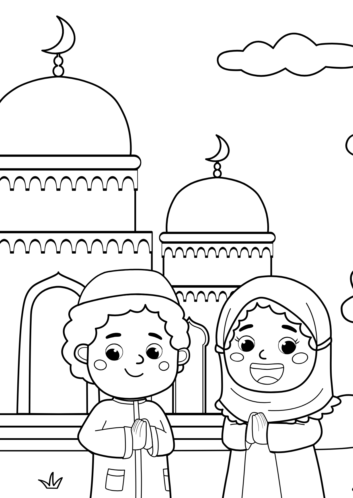 Livret de coloriage – Petit musulman 🕌✨+ 8 feutres effaçable inclus
