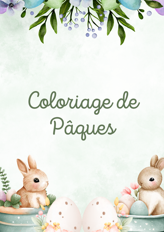 Cahier de coloriage – Thème Pâques (20 pages) + 8 feutres inclus