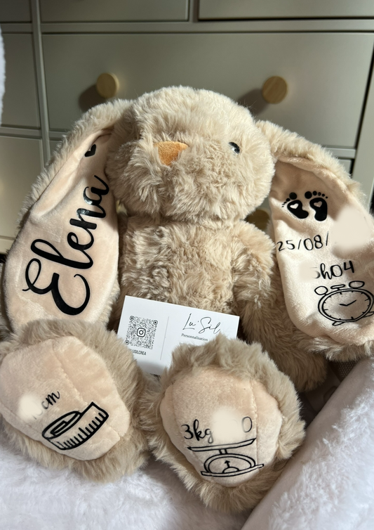 Peluche lapin personnalisée