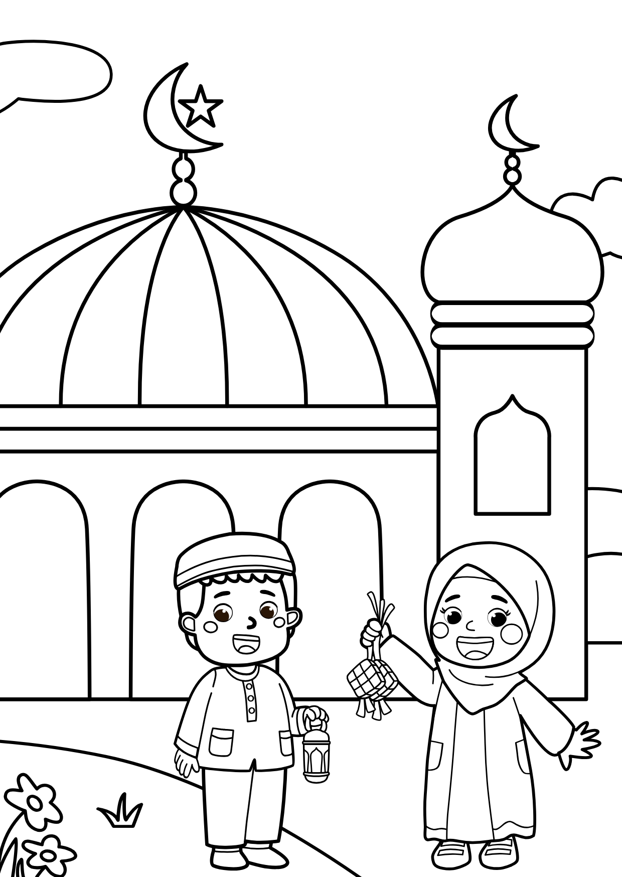 Livret de coloriage – Petit musulman 🕌✨+ 8 feutres effaçable inclus