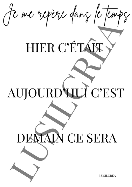 Je me repère dans le temps