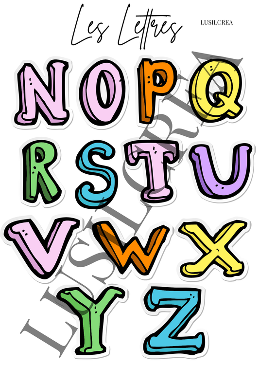Les lettres de l'alphabet (2)