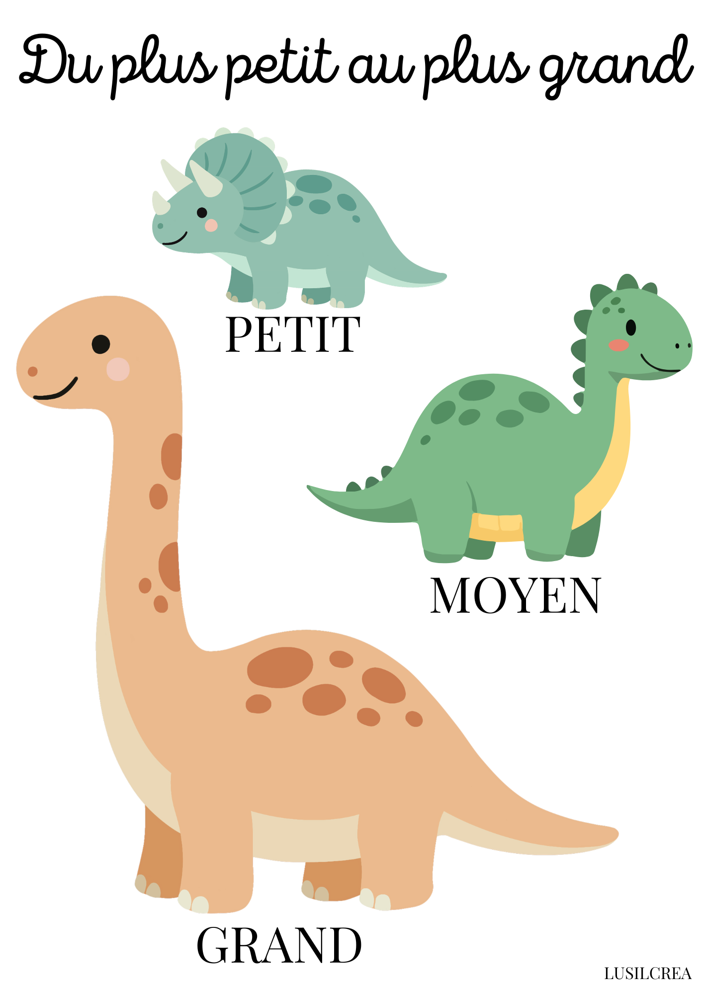 Du plus petit au plus grand - Dinosaures