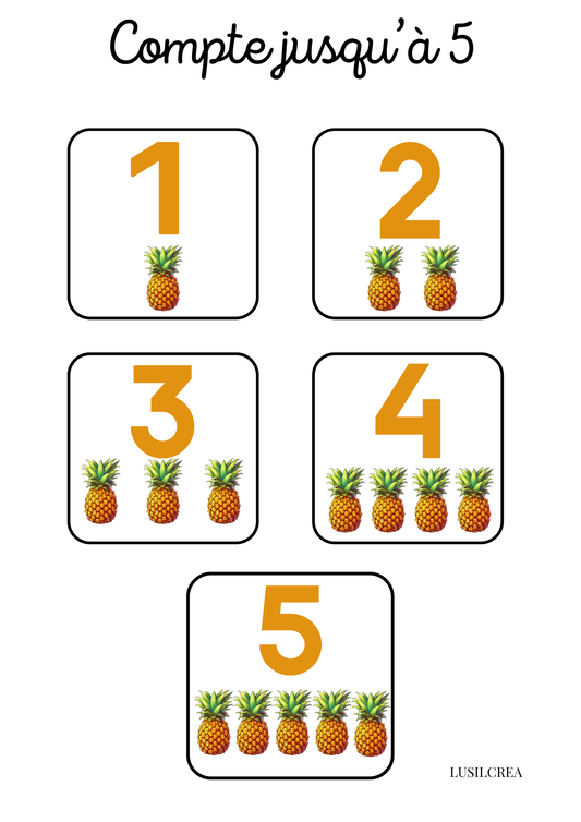 Compte jusqu'à 5 - Ananas