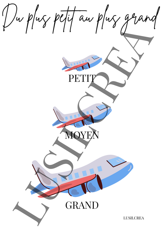 Du plus petit au plus grand - Avion