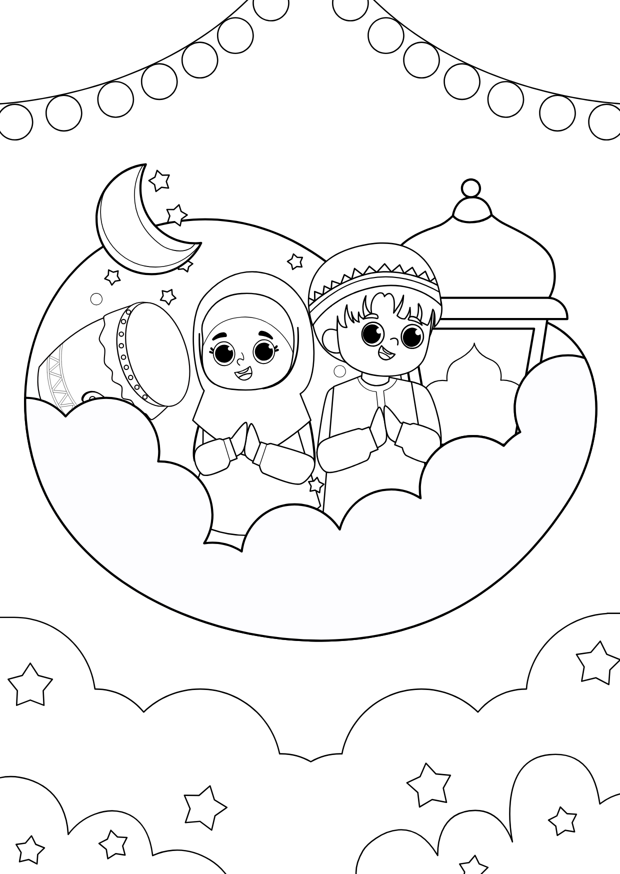 Livret de coloriage – Petit musulman 🕌✨+ 8 feutres effaçable inclus