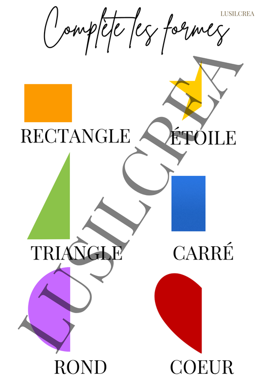 Complète les formes