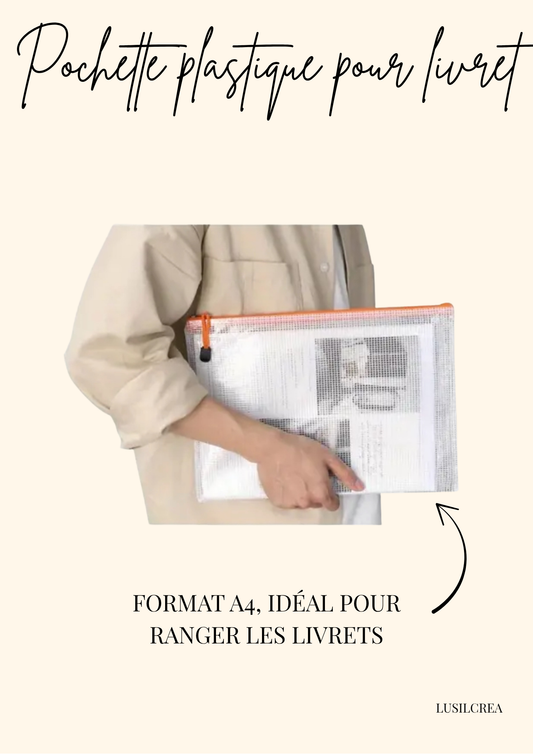 Pochette plastique pour livret