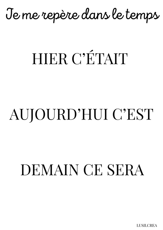 Je me repère dans le temps