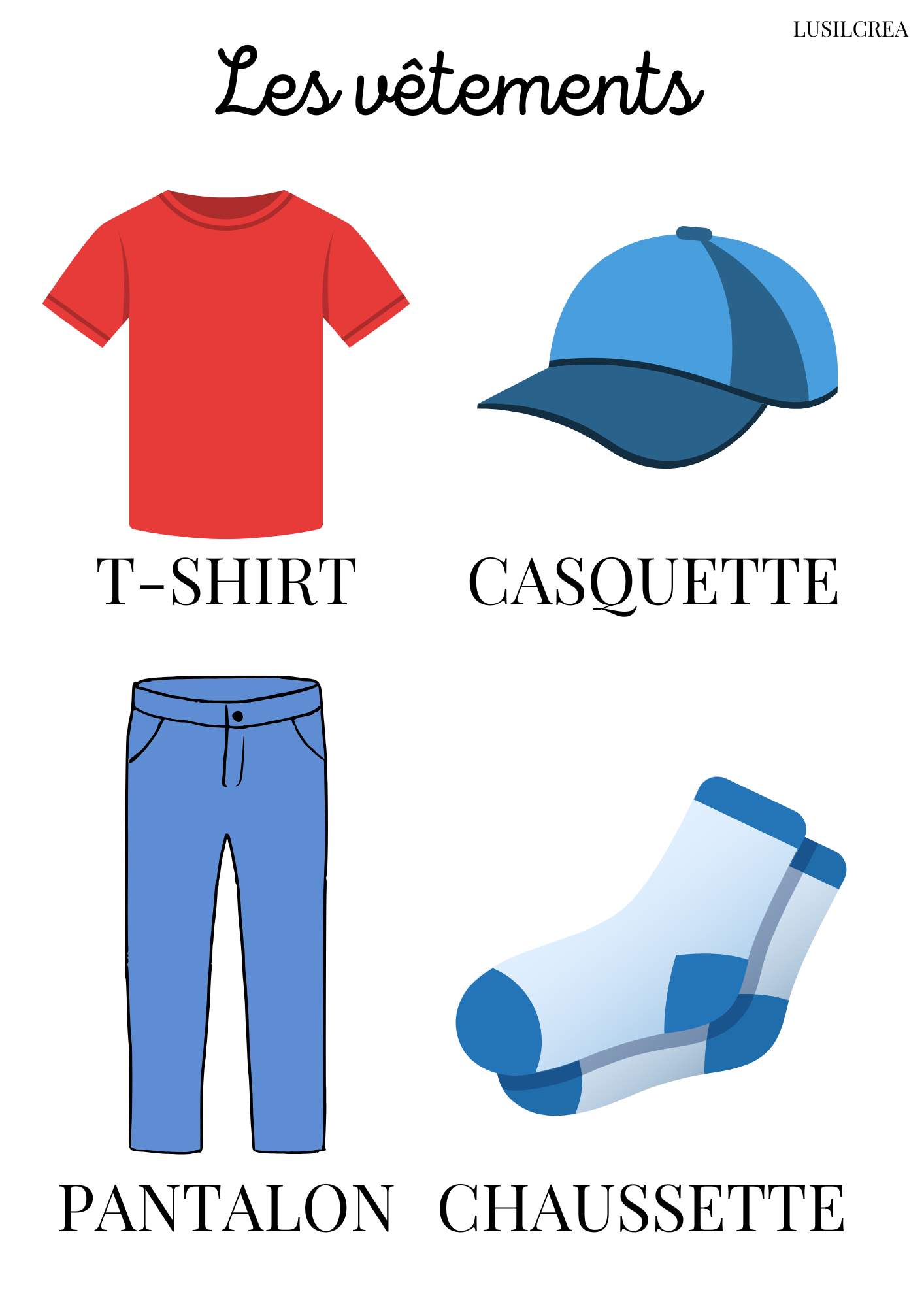 Les vêtements - garçon