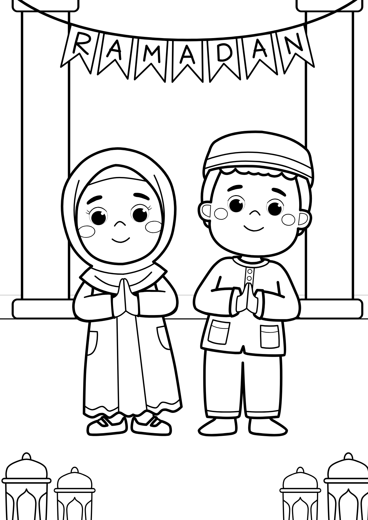 Livret de coloriage – Petit musulman 🕌✨+ 8 feutres effaçable inclus
