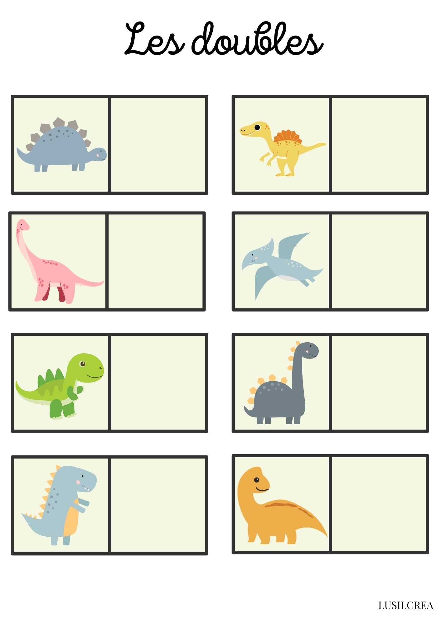 Livret d’activités – Thème Dinosaures