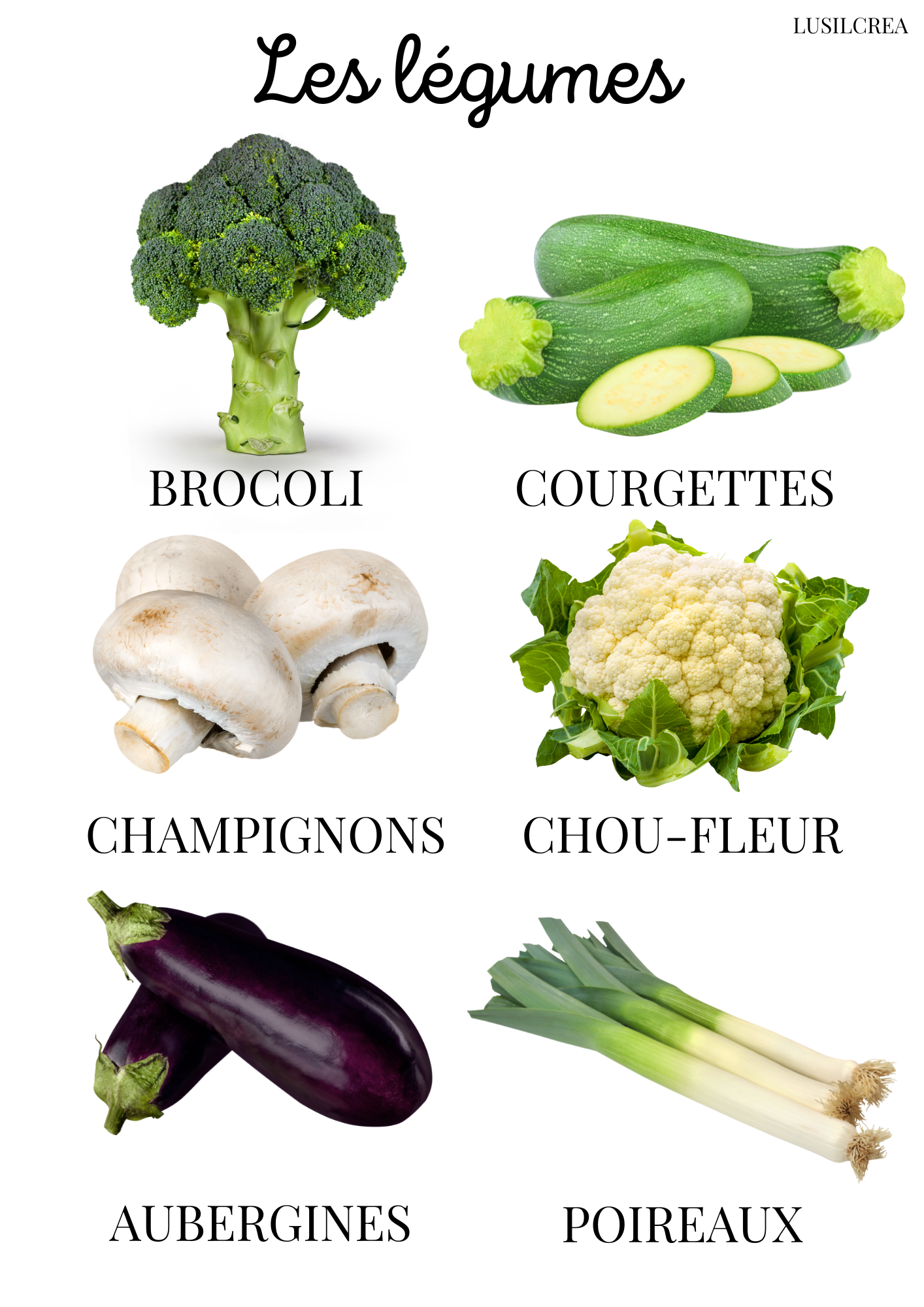 Les légumes visuels réels