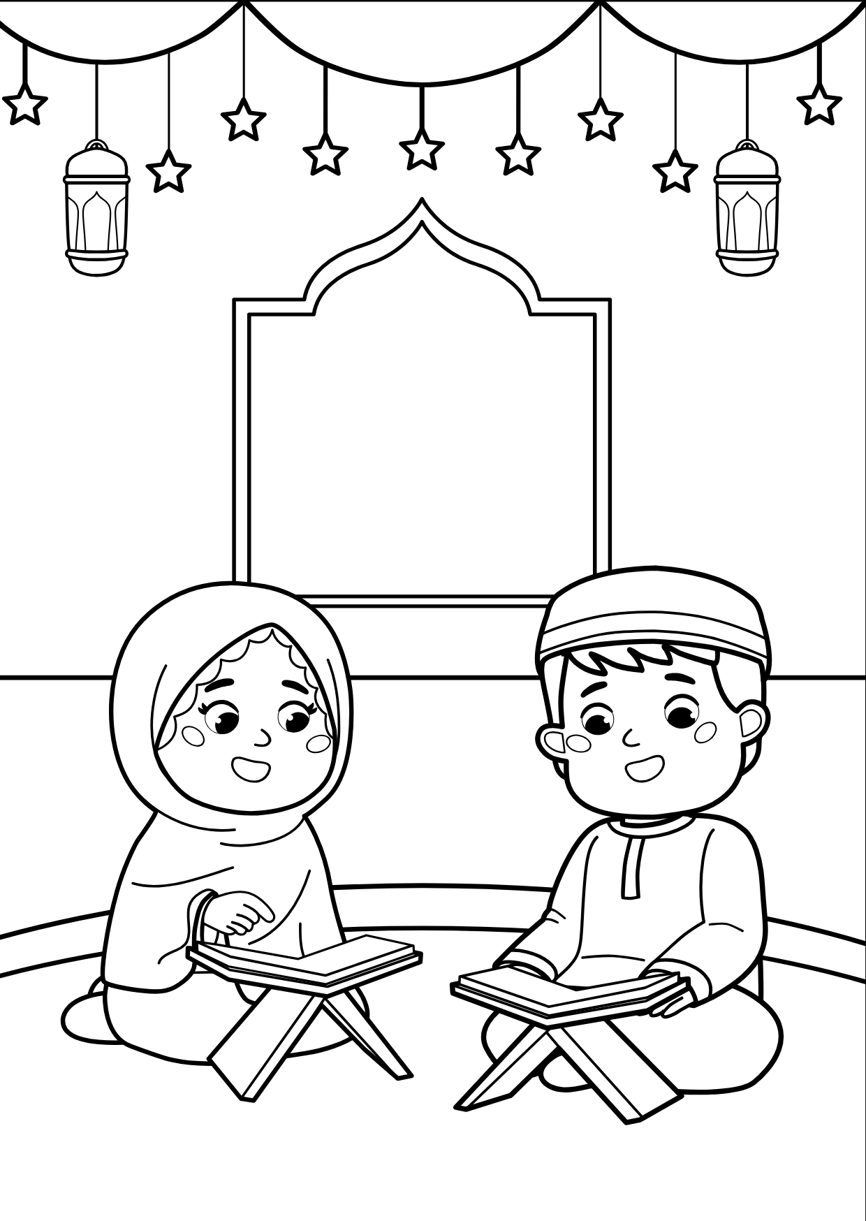 Livret de coloriage – Petit musulman 🕌✨+ 8 feutres effaçable inclus