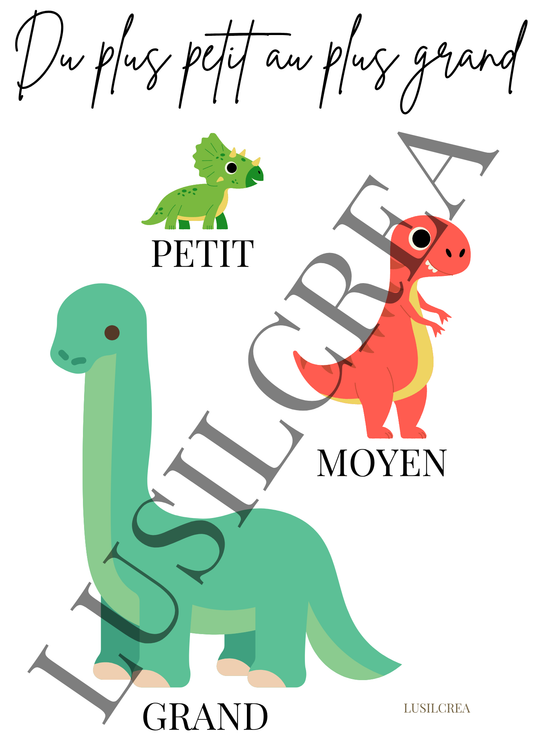 Du plus petit au plus grand - Dinosaures