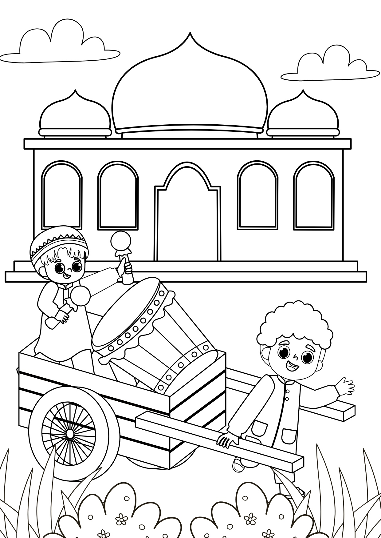 Livret de coloriage – Petit musulman 🕌✨+ 8 feutres effaçable inclus