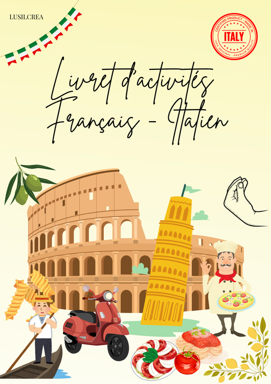 Livret d'activités Français Italien - 25 pages COMPLET