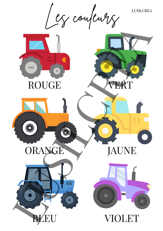 Les couleurs - Tracteurs