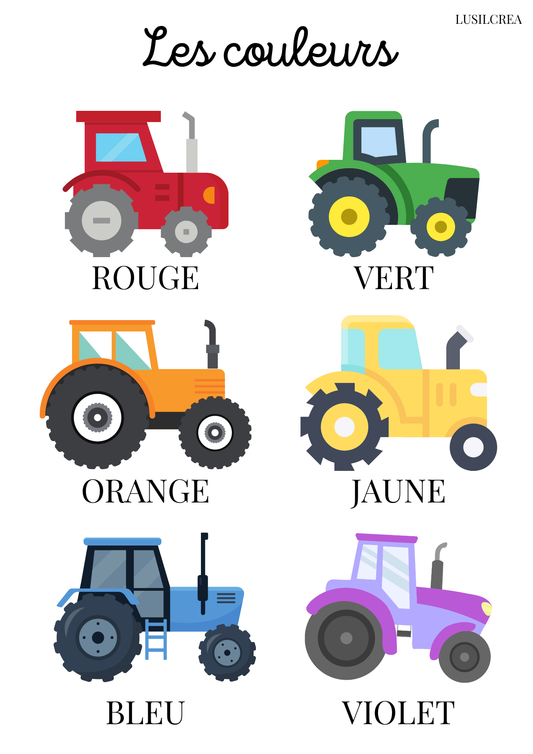 Les couleurs - Tracteurs
